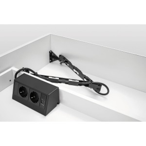 EVOline Listwa zasilająca 2x Schuko ładowarka USB, czarna + EVOline Wing