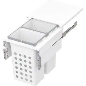 Kosz na pranie do zabudowy 2 x 35 L, szer. korp. 500, biały