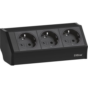 EVOline V-Dock Listwa zasilająca, 3x Schuko, czarna + EVOline Wing