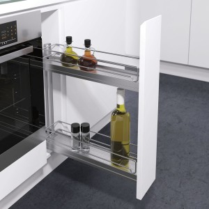 VS SUB Slim Wysuw dwupółkowy, 83 x 80 x 470 mm, stal srebrna RAL 9006