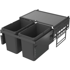 Kosz na śmieci, System segregacji 2x22L, szer.korp.600, wys. zab.370, gł.zab.464