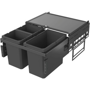 Kosz na śmieci, System segregacji 1x22L/2x10L,szer.korp.600,wys.zab.370,antracyt